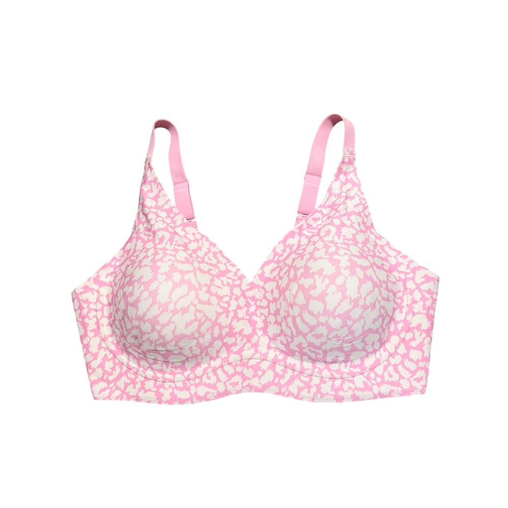 Popilush XXL Pink Leopard Wireless Jelly Contour Minimizer Bra Seamless
